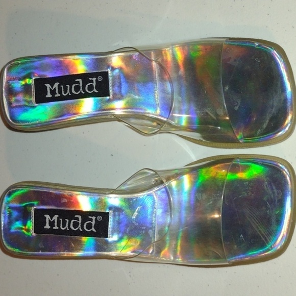 Y2K Mudd Translucent Sandals size9 vintage - Picture 1 of 16